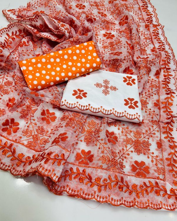 Cross Stitch Polka Style orange color