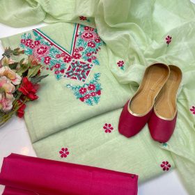 Vivid Vibes | Cotton Silk | Pistachio Green Color | Libas