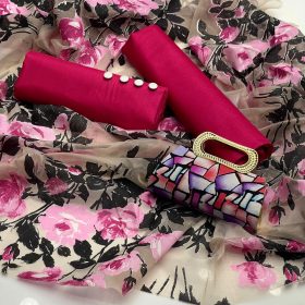 Blossom Breeze | Cotton Silk | Hot Pink Color | Libas