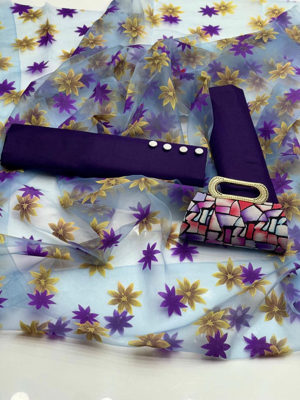 Blossom Breeze | Cotton Silk | Purple Grapes Color | Libas